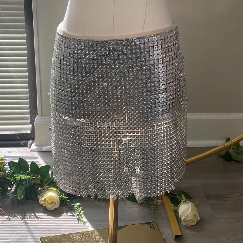 Alice + Olivia | RILEY LOW RISE CHAINMAIL MICRO SKIRT